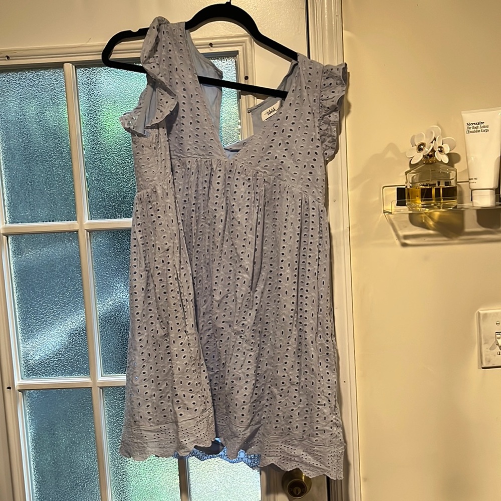 Shop Talulah misty blue hidden eyelet romper - medium- new never worn